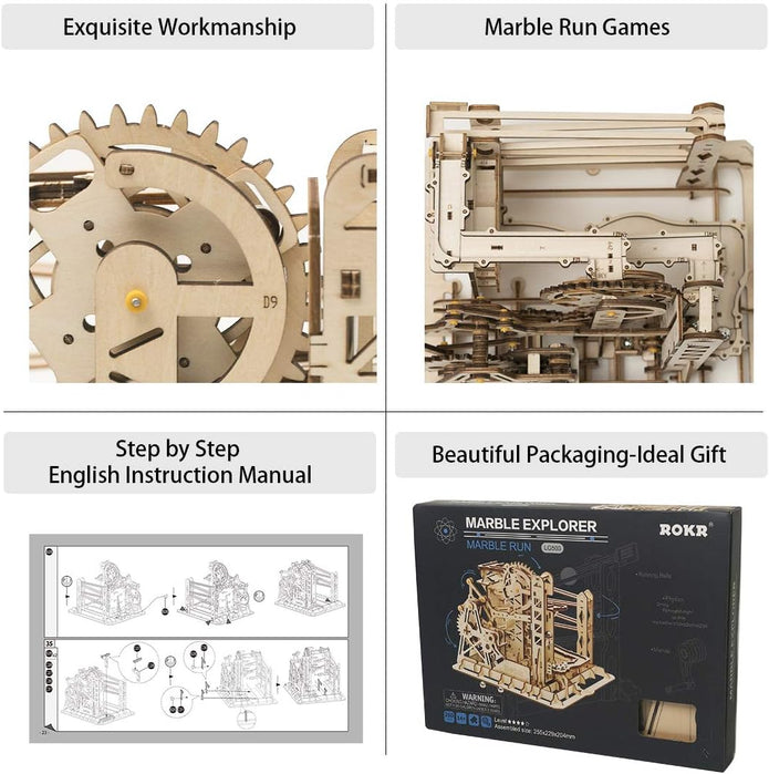 ROKR 3D Marble Run Assembly Wooden Puzzle Model Kit (LG503)
