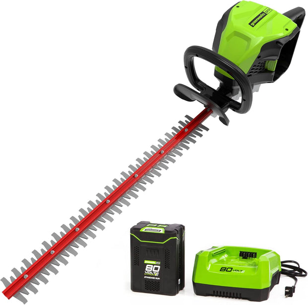 Greenworks PRO 26-Inch 80V Cordless Hedge Trimmer, 2.0 AH Battery Included