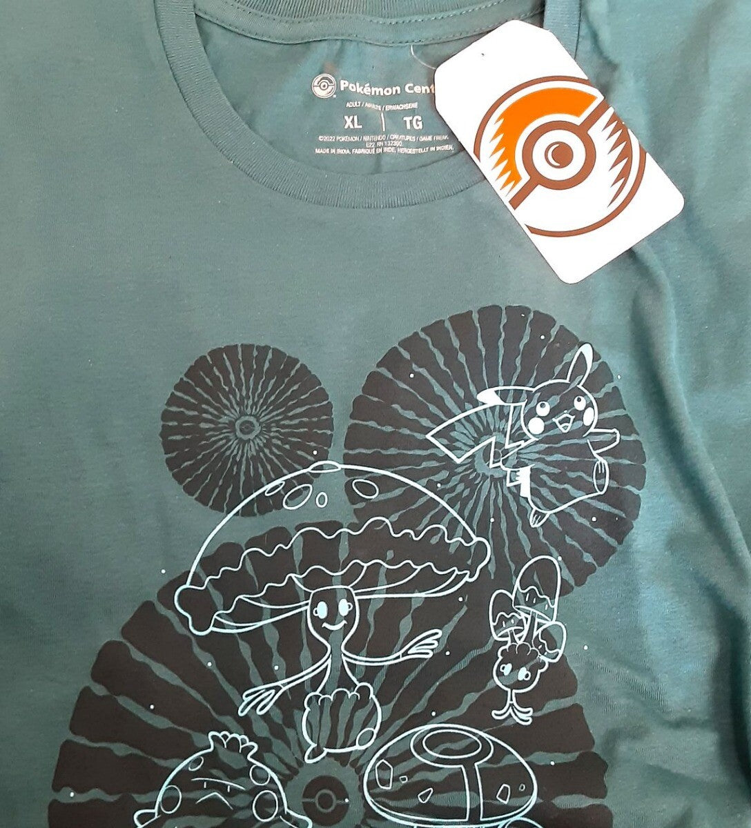 Pikachu Shiinotic Friends Pokemon Blue Relaxed Fit Crew Neck XL T-Shirt RG2/224