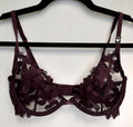 Victoria's Secret Very sexy Unlined Floral Embroidered Demi Bra 32D Plum #42/220
