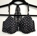 Victoria's Secret Racerback Lightly Lined demi Bra 32D Black polka dot #55/220