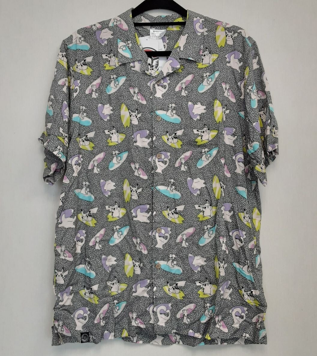 Pokemon Tropical Pikachu Ditto Shellos Surf's Up Pastel Shirt L Men RG2/223