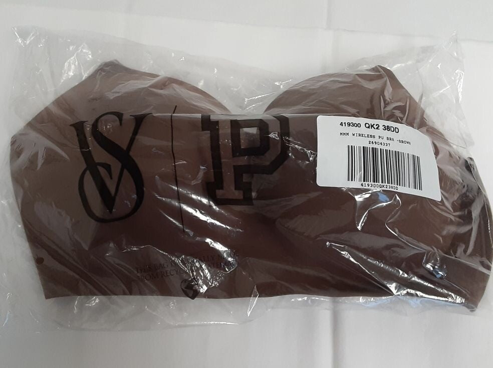 Victoria's Secret Smooth Wireless Plunge Push-up Bra Mousse color 38DD RG10/220