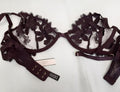 Victoria's Secret Very sexy Unlined Floral Embroidered Demi Bra 32D Plum #42/223