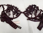 Victoria's Secret Very sexy Unlined Floral Embroidered Demi Bra 32D Plum #42/223