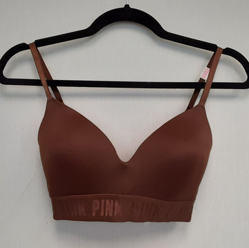 Victoria's Secret PINK Everywhere Wireless Lightly-Lined Brown Bra 32D #8/220