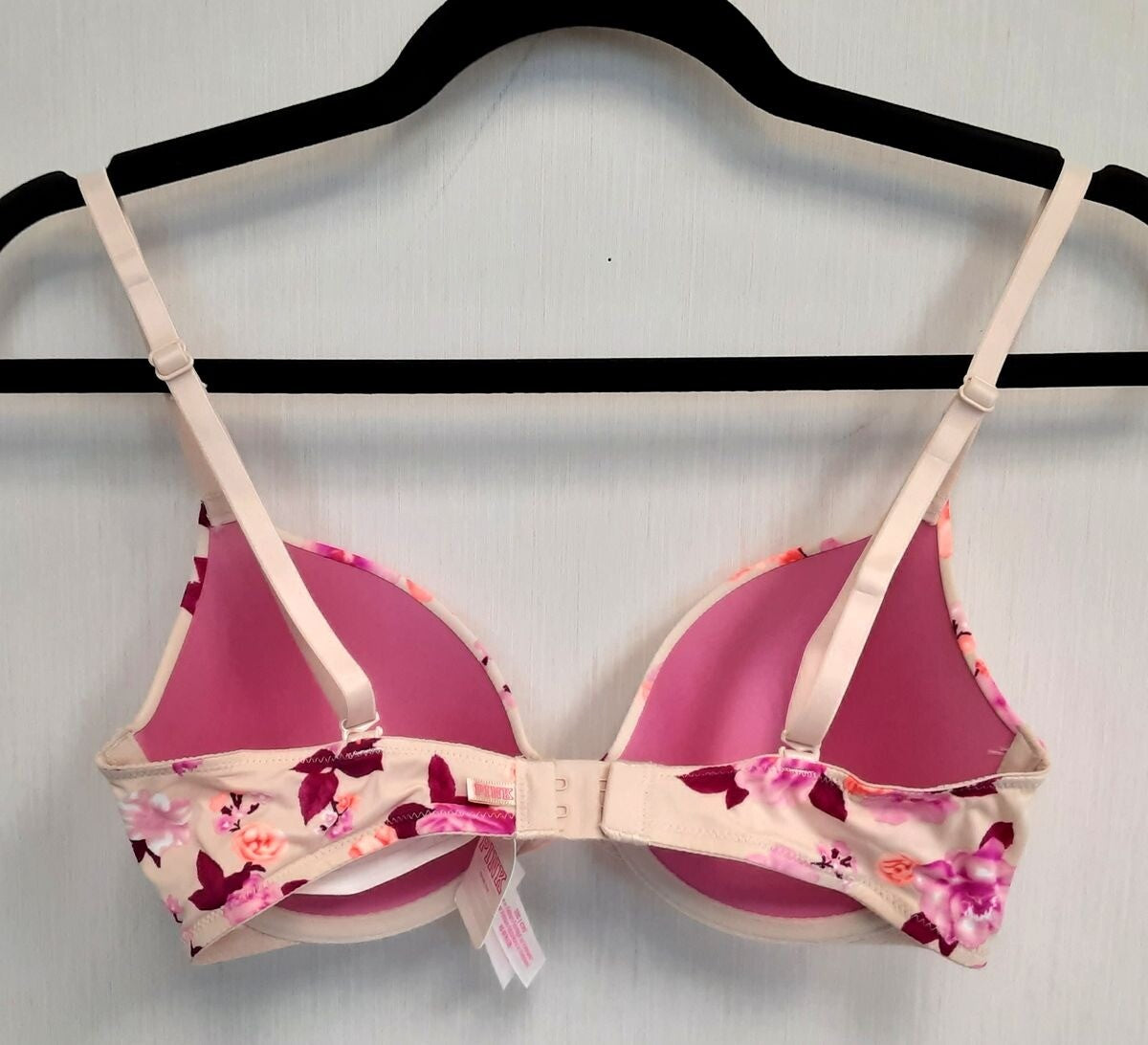 Victoria's Secret PINK Everywhere T-shirt Lightly-Lined Bra 32C Floral #35/222