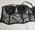 Victoria's Secret balconet Bra Black Floral lace lightly lined (New /32D) #46/224