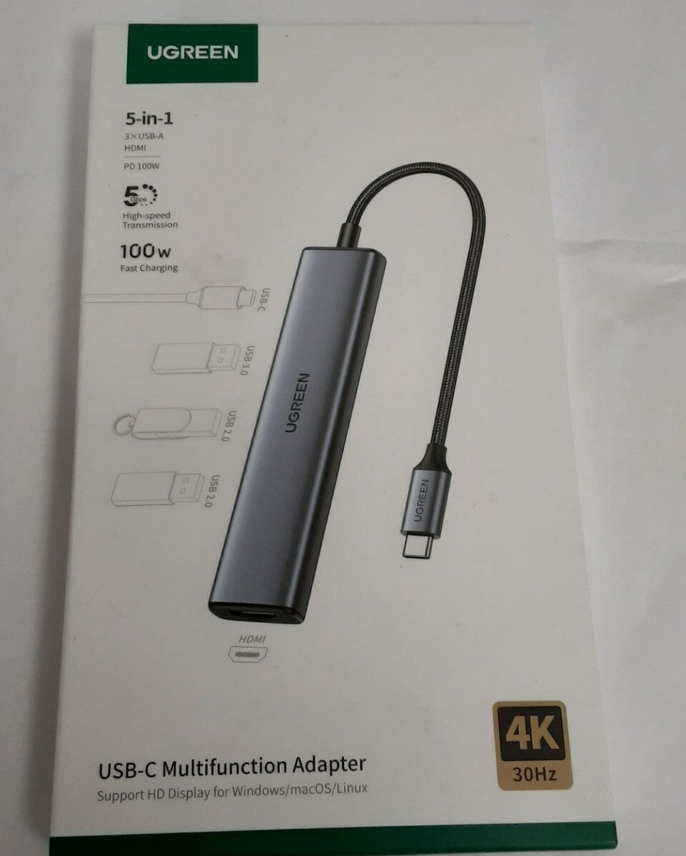 New UGREEN Revodok USB C Hub 5-in-1 USB C Adapter with 4K HDMI RA29/220