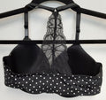 Victoria's Secret Racerback Lightly Lined demi Bra 32D Black polka dot #55/222