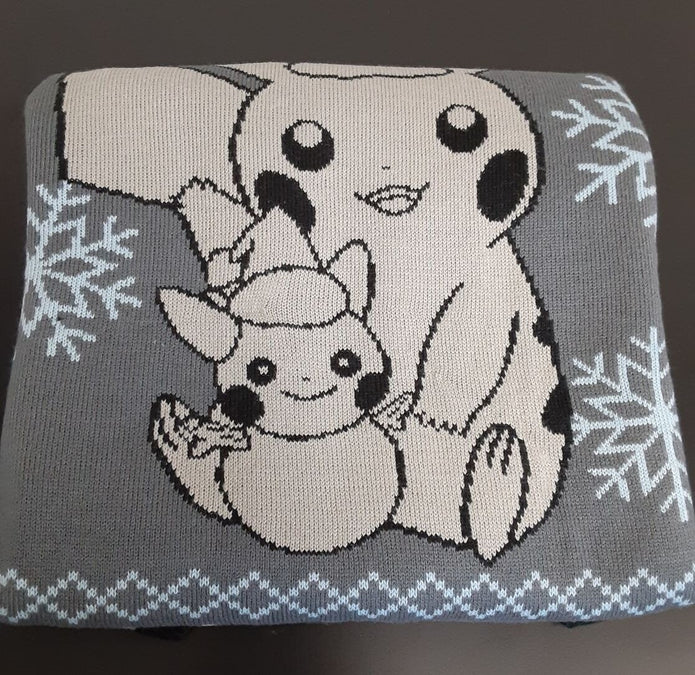 Pokemon Pikachu Snow Friend Gray Knit Holiday Sweater Adult 4X-LARGE RG13/221
