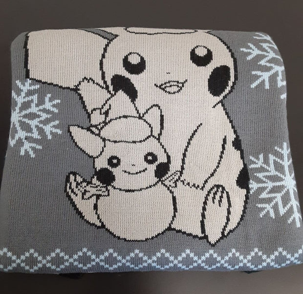 Pokemon Pikachu Snow Friend Gray Knit Holiday Sweater Adult 4X-LARGE RG13/221
