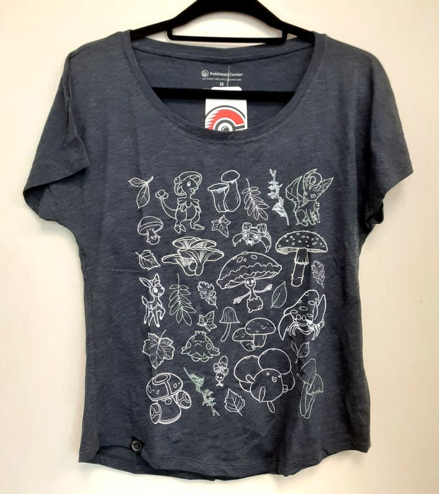 Leafeon & Friends Pokemon Nature Spring Dark Blue Dolman T-Shirt M Women RA17/221