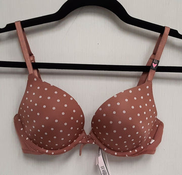 Victoria's Secret Push-up Bra Brown Polka Dot (New /32C) #60/220