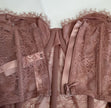 Victoria's Secret Dream Angels Corset Bra Zip Back Mauve pink Lace 32D #9/225