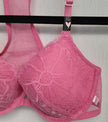 Victoria's Secret Racerback Lightly Lined demi Bra Pink lace 32C Fuschia #5/221