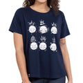 New Pokemon Piplup Navy Flow Crew Neck T-Shirt  Women RA2/221