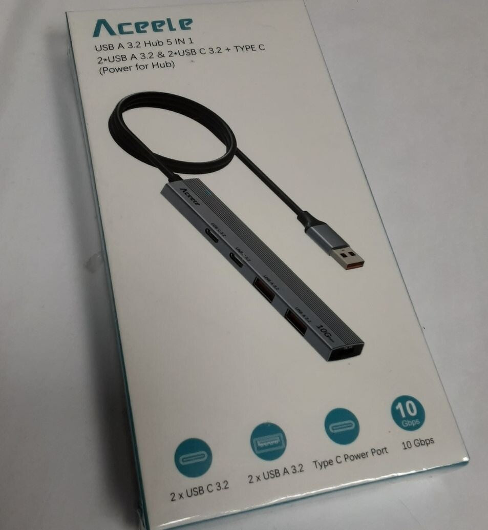 New Aceele (AC01-00065) 10Gbps USB C 3.2 Hub 5 in 1 RG3/220
