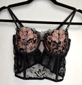 Victoria's Secret balconet Bra Black Floral lace lightly lined (New /32D) #46/220