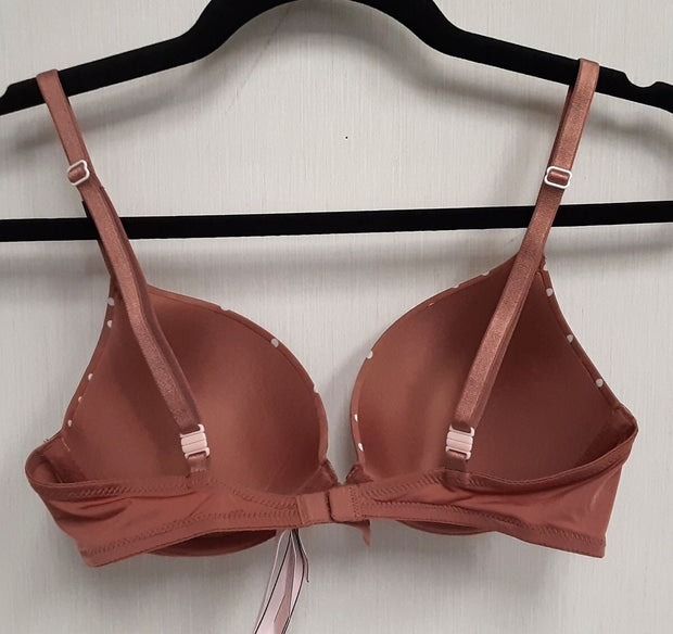 Victoria's Secret Push-up Bra Brown Polka Dot (New /32C) #60/221