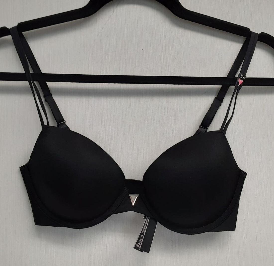 Victoria's Secret Underwire Padded Push Up Bra Black (New /32D) #86/220