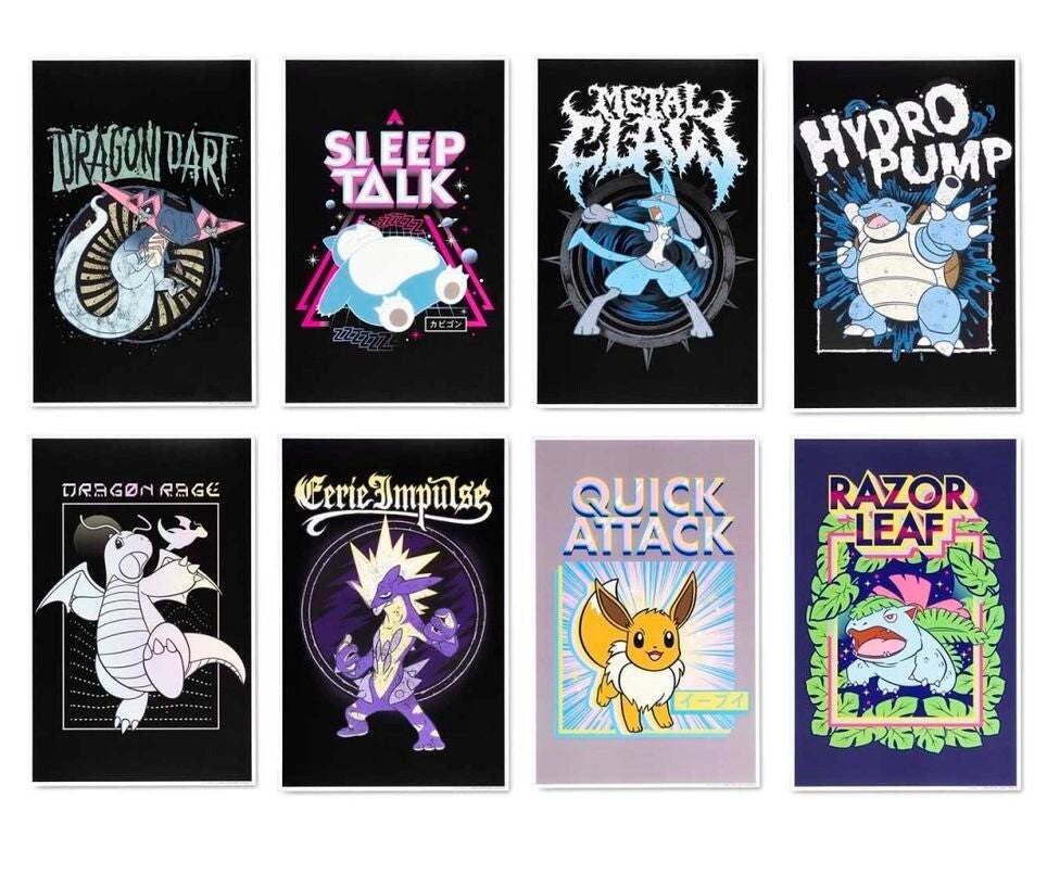 Pokemon Pokémon Greatest Hits Posters (8-Pack) 17"L x 11"W NEW RA17/221