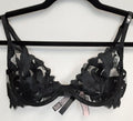 Victoria's Secret Very sexy Unlined Floral Embroidered Demi Bra 32D BLACK #41/225