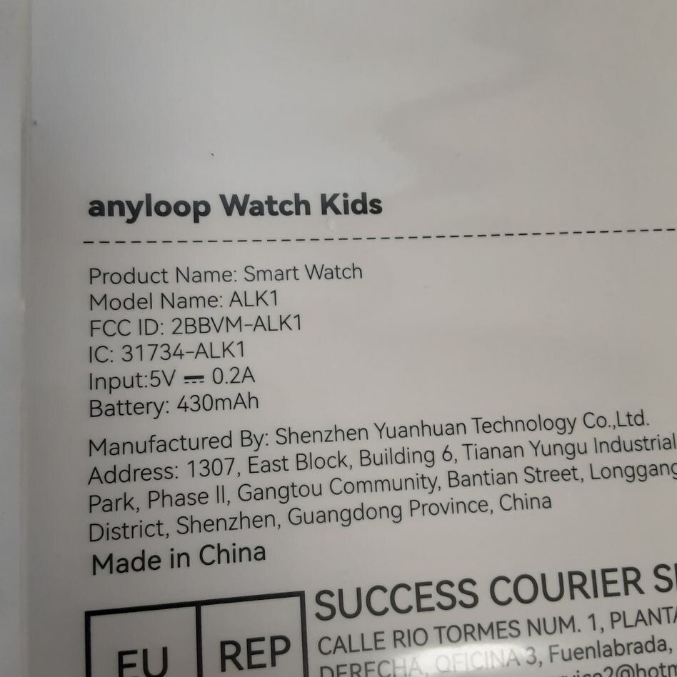 New anyloop smart watch ALK1 Activity Tracker kids 5+ Boys Girls Blue RG2/225