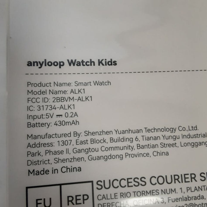 New anyloop smart watch ALK1 Activity Tracker kids 5+ Boys Girls Blue RG2/225