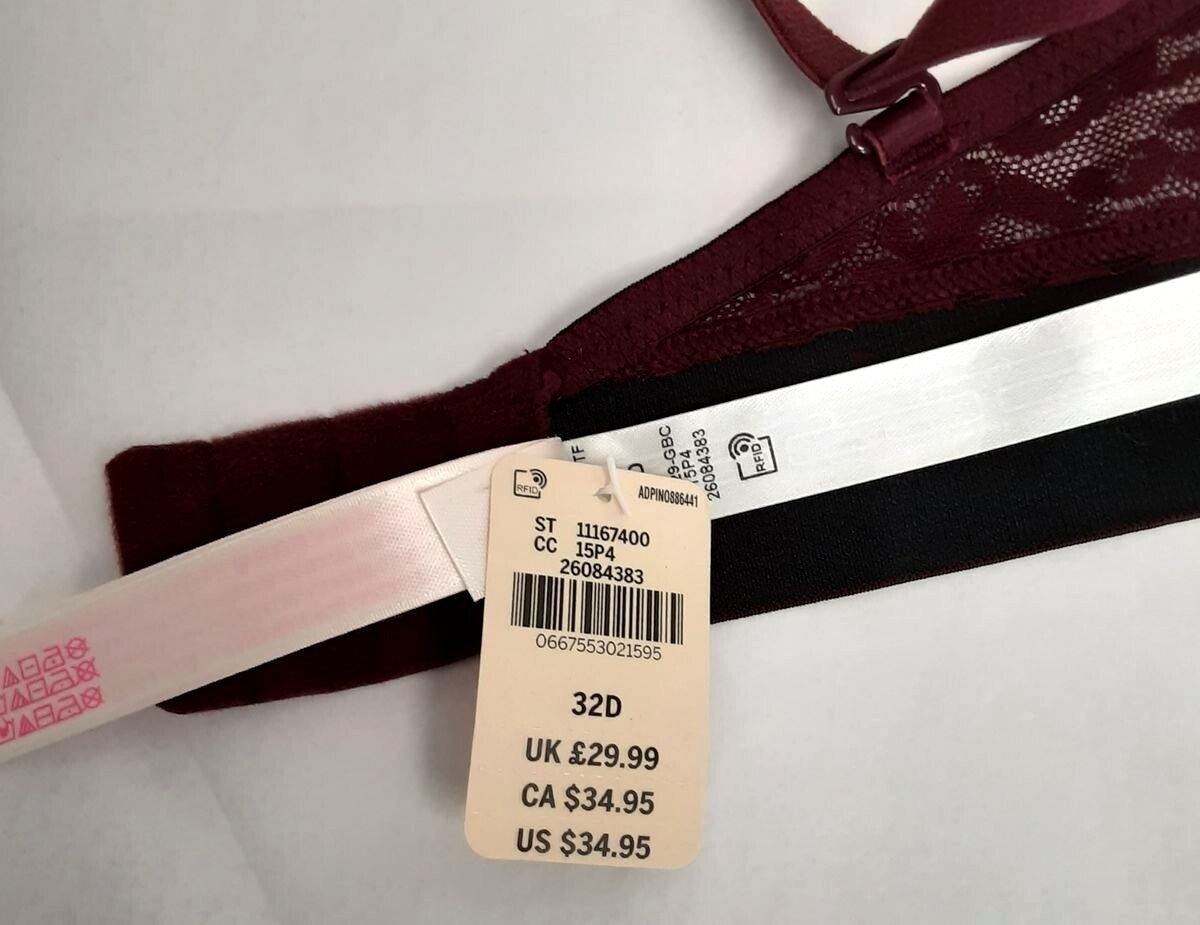 Victoria's Secret PINK Everywhere T-shirt Lightly-Lined Bra 32D Burgundy #20/225