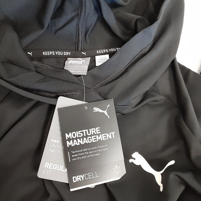 PUMA Black Active HOODIE (L/G - Regular fit) polyester DryCell NEW RA203