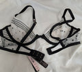 Victoria's Secret sexy Unlined low cut Demi Bra white/black polka dot 32B #92/224