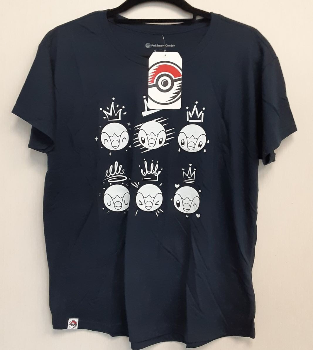 New Pokemon Piplup Navy Flow Crew Neck T-Shirt  Women RA2/220