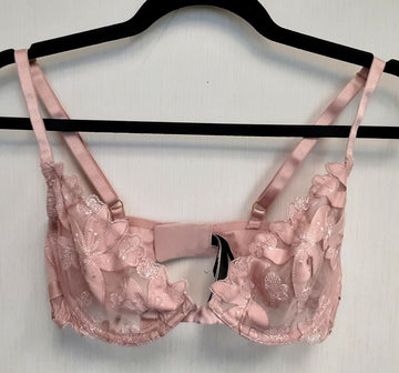 Victoria's Secret sexy Unlined plunge Floral Embroidered Bra 32DD #71/220