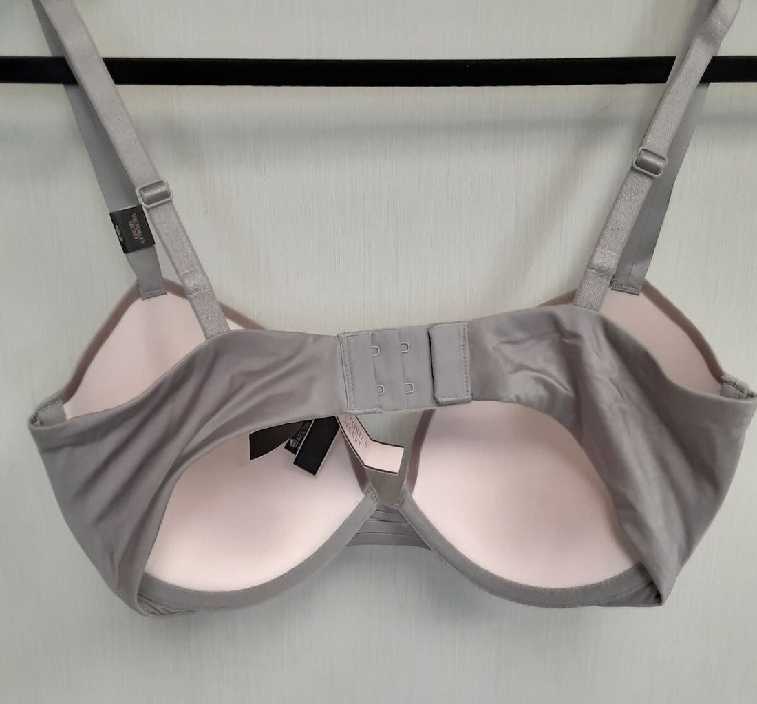 Victoria's Secret Very Sexy Push-up Bra Gray color Shine straps (New /32DD) #820