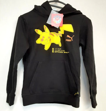 PUMA × Pokemon Pikachu Puma Black French Terry Pullover Hoodie S Youth RA17/220