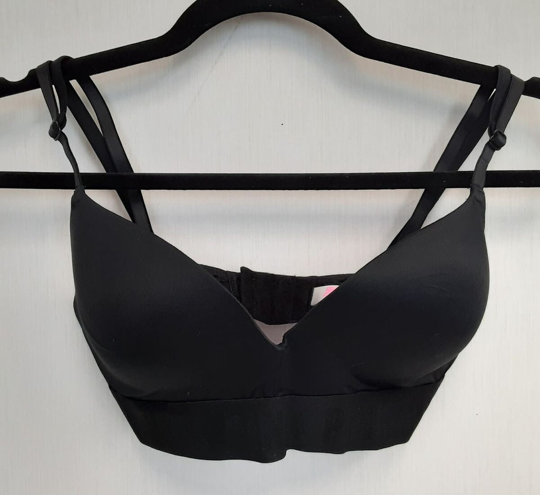 Victoria's Secret PINK Everywhere Wireless push up Bra 32D  Black #81/220