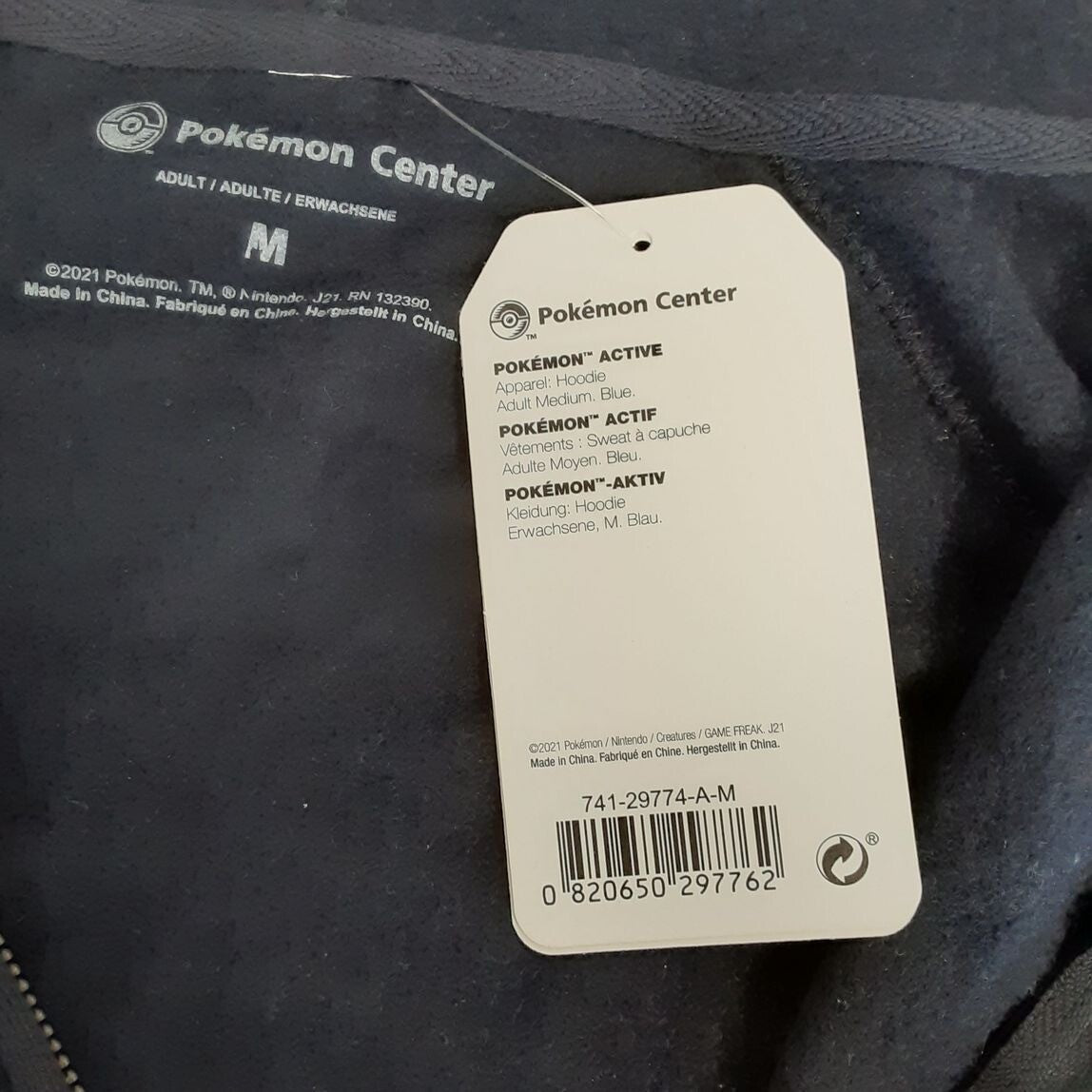 Pokemon Pikachu Pokémon Active Blue Fitted Zip-Up Hoodie  M Adult RG10/228