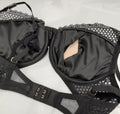 Victoria's Secret Fishnet Underwire Padded Push Up Bra Black (New /32D) #7/222