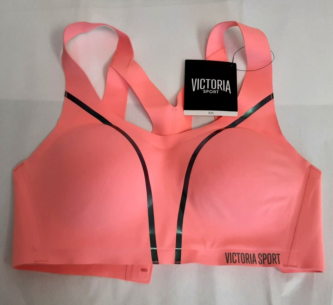 Victoria's Secret Sport Angel MAX Bra 32C NEON Pink Coral lightweight #19/220