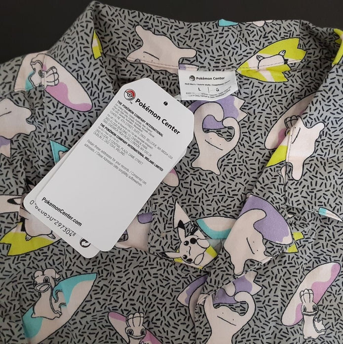 Pokemon Tropical Pikachu Ditto Shellos Surf's Up Pastel Shirt L Men RG2/225