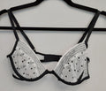 Victoria's Secret sexy Unlined low cut Demi Bra white/black polka dot 32B #92/220