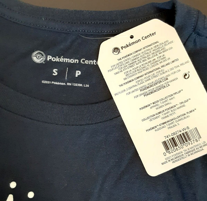 New Pokemon Piplup Navy Flow Crew Neck T-Shirt  Women RA2/225