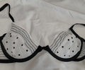 Victoria's Secret sexy Unlined low cut Demi Bra white/black polka dot 32B #92/221