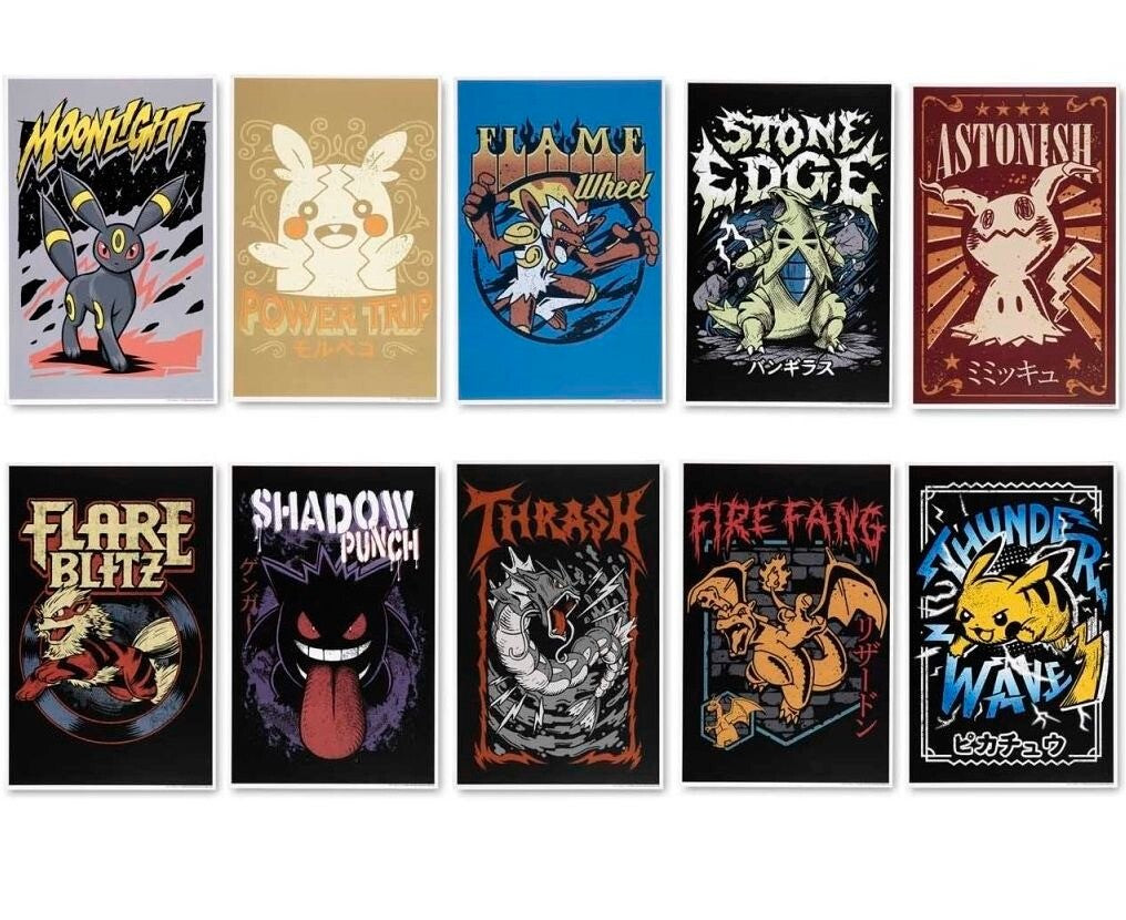 Pokemon Pokémon Greatest Hits Posters (10-Pack) Size :  17"L x 11"W! NEW Sealed0