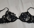 Victoria's Secret Very sexy Unlined Floral Embroidered Demi Bra 32D BLACK #41/221