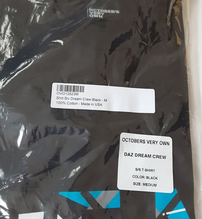 October Very Own OVO Dream Crew BLACK Cotton T-Shirt S/s ( Size MEDIUM) USA RA73
