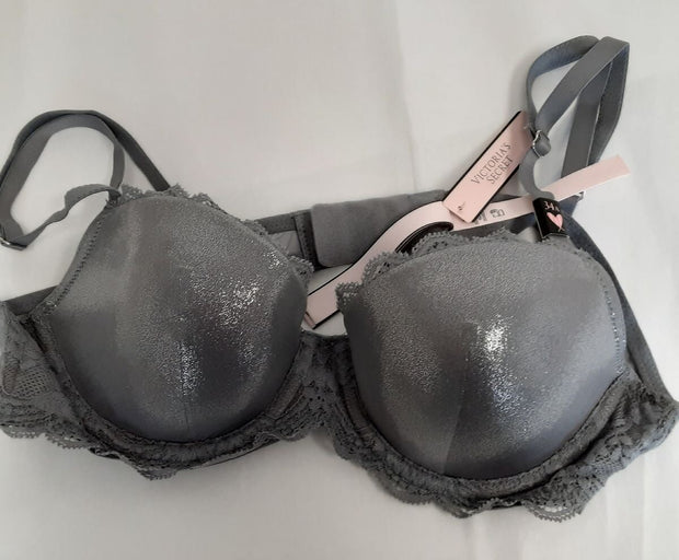 Victoria's Secret DREAM ANGELS Lightly Lined demi Bra (New /34A) Gray  #39/221