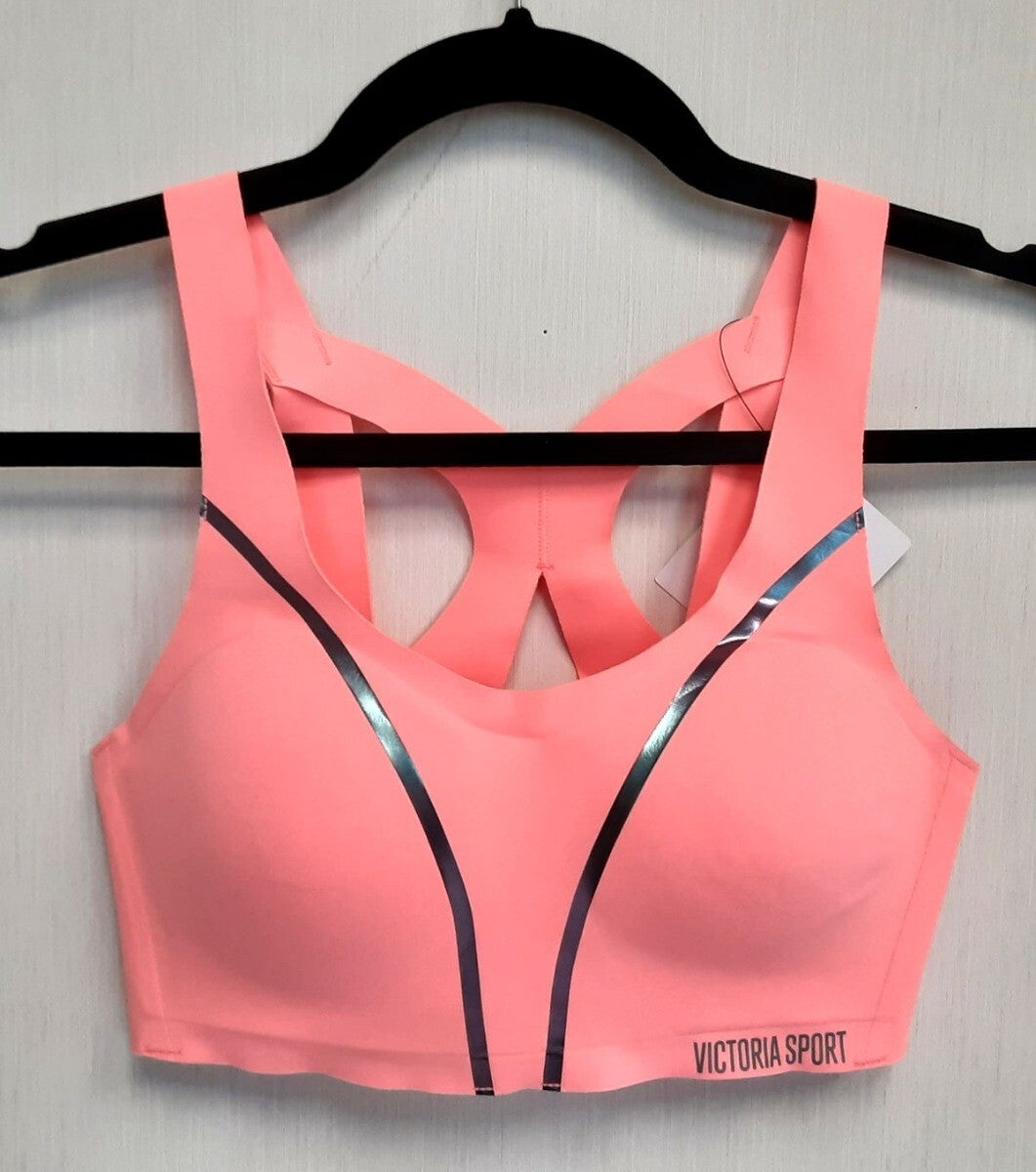 Victoria's Secret Sport Angel MAX Bra 32C NEON Pink Coral lightweight #19/221