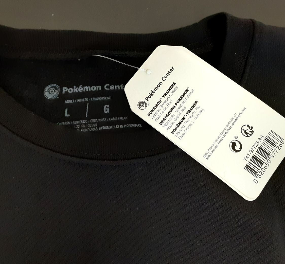 Allister Pokemon Trainers Black Oversize Crew Neck Sweatshirt Adult L RA18/225